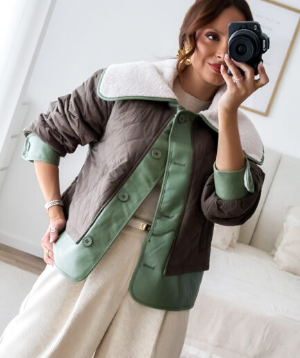 Casaco Mistura de Tecidos