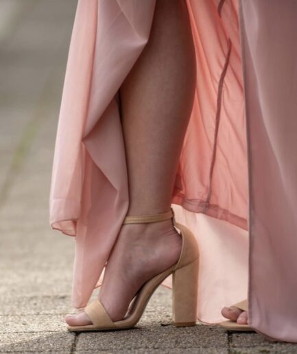 Sandálias Salto Creme