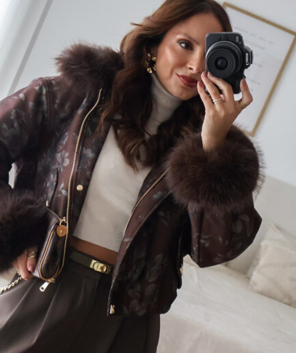 Bomber Estampado com Pelo