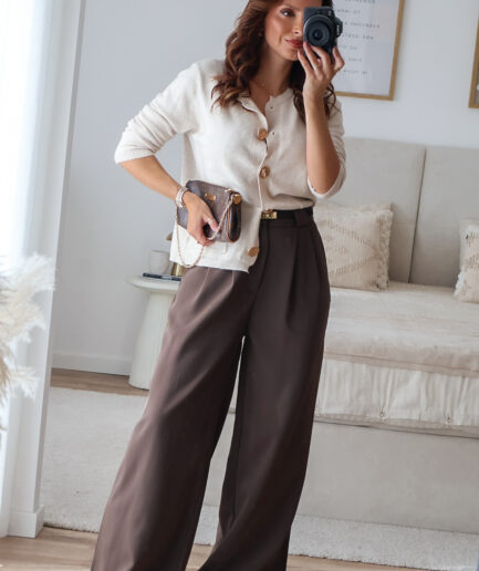 Calças de Alfaiataria Wide Leg Basic