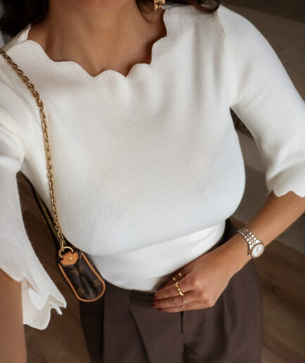 Blusa Malha Acabamento Ondulado