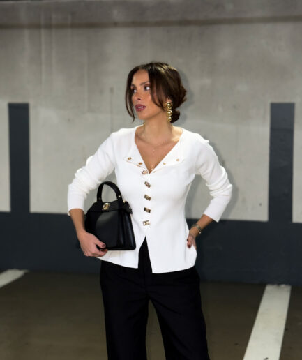 Casaco Malha Molas Doradas