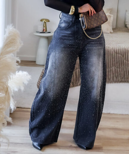 Calças de Ganga Barrel Strass
