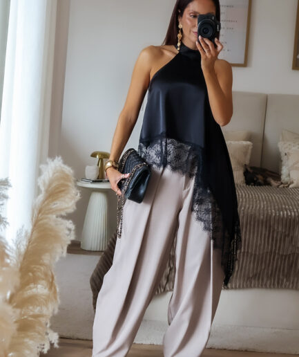 Calças de Alfaiataria Balloon com Pregas