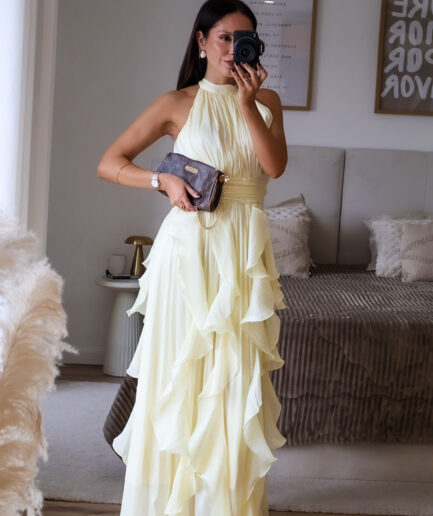 Vestido Ethereal Ruffle Longo