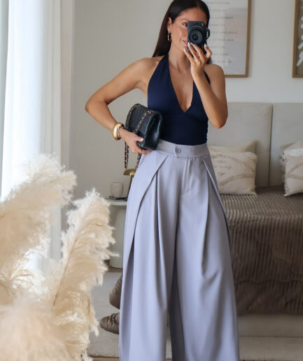 Calças de Alfaiataria Wide Leg com Pinças